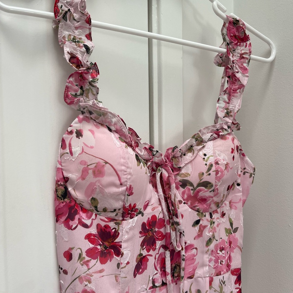 Lulu's Pink Maxi Dress with Elegant Flow - Picture 4 of 9